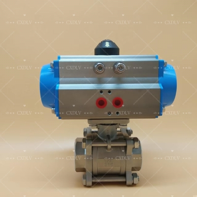 Vanne à boisseau sphérique filetée en acier inoxydable électrique/pneumatique - Raccordement NPT, vanne à boisseau sphérique 2 pièces