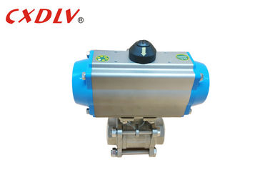 3 morceaux d'acier inoxydable à tournant sphérique de robinet de fil de la valve actionnée pneumatique Q611F de vis