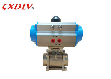 Valve pneumatique de port de robinet à tournant sphérique de retour de ressort d'acier inoxydable d'OEM pleine