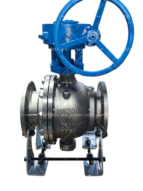 Valve à bille fixe en acier inoxydable en acier au carbone, valve à bille à bride manuelle Eau, huile, gaz