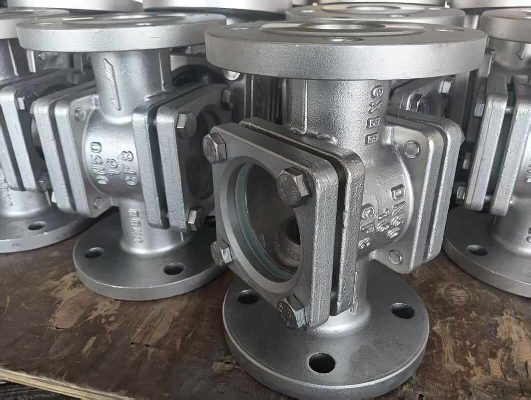 Ventilateur à double vitre à flanc de vision en verre industriel de qualité 304 316 acier au carbone pour une vérification précise du débit de liquide et une inspection visuelle claire