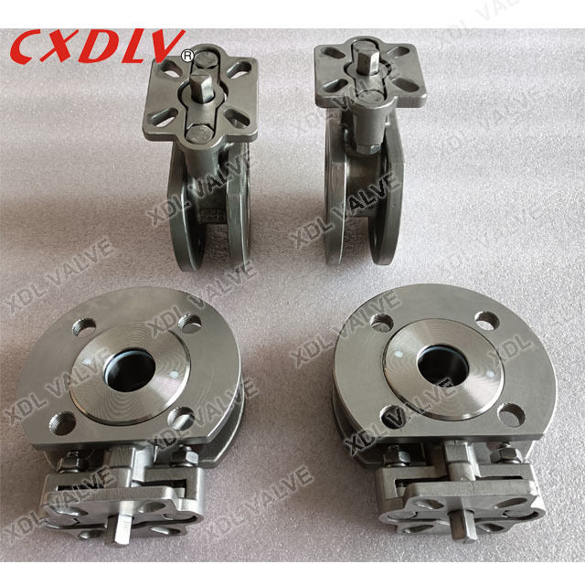 Flanged Wafer Ball Valve PN16, One Piece Body, Bare Stem with Adjustable Gland for Water/Gas/Oil