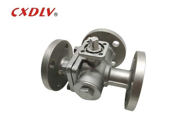 300 LB Plateforme basse en acier inoxydable T type 3 Way Ball Valve Flange GB