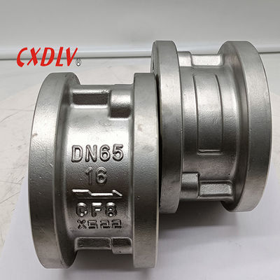 Ventilateur de contrôle à double disque en acier inoxydable 304 Wafer, extrémité de bride PN16, adapté à toutes les brides jusqu'à PN16