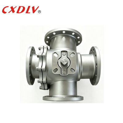 Ventilateur à bille à extrémité en forme de flanc à port complet à 4 voies T-Bore PN16 avec ISO5211 TOP