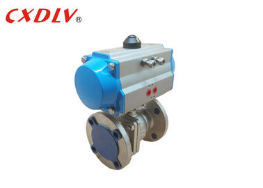 Double DIN agissant 2 extrémités de bride des valves pneumatiques DN50 d'acier inoxydable de manière