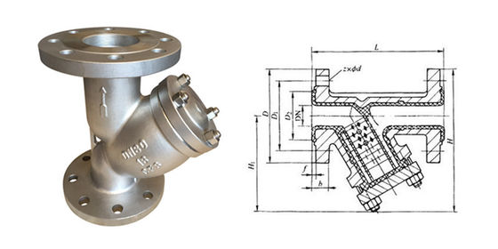 DN200 en acier inoxydable Y soupape de filtrage à extrémité de flèche avec 40Mesh PN16 RF